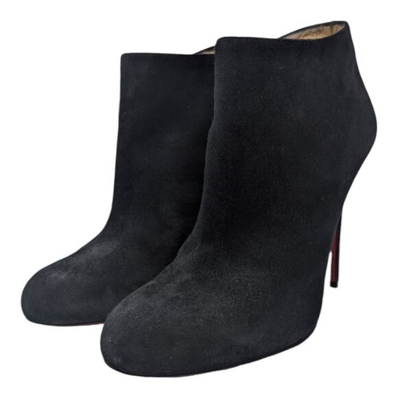 Christian Louboutin Bellissima 100 Ankle Boot Suede Round Toe High Heel Black 40 - Picture 2 of 10